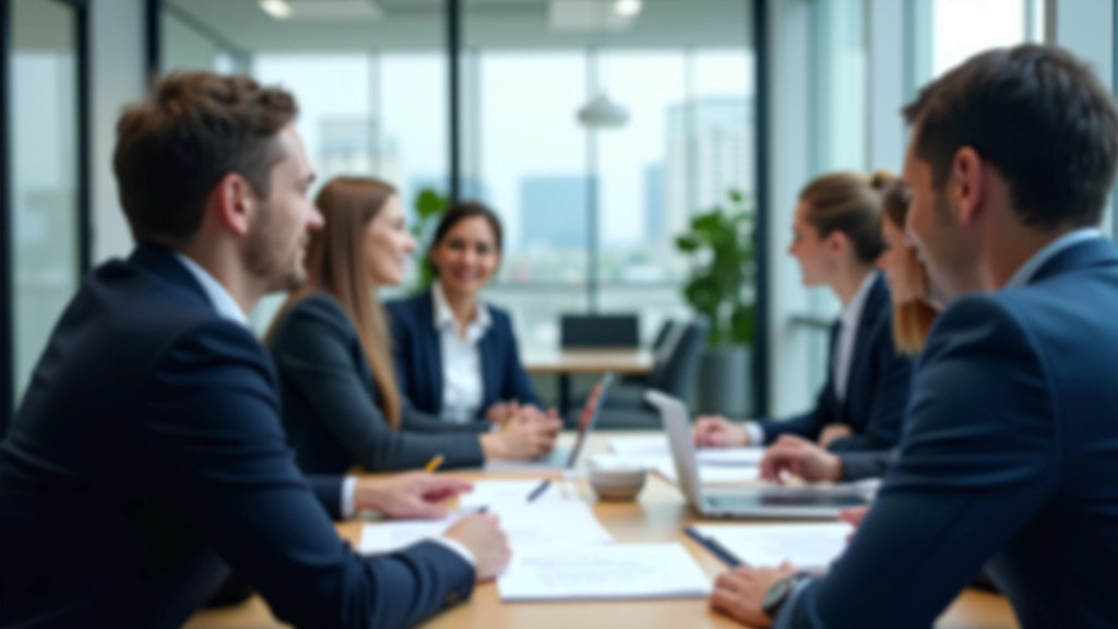 Accountants in a training session reviewing documentation and notes on a desk with multiple monitors
