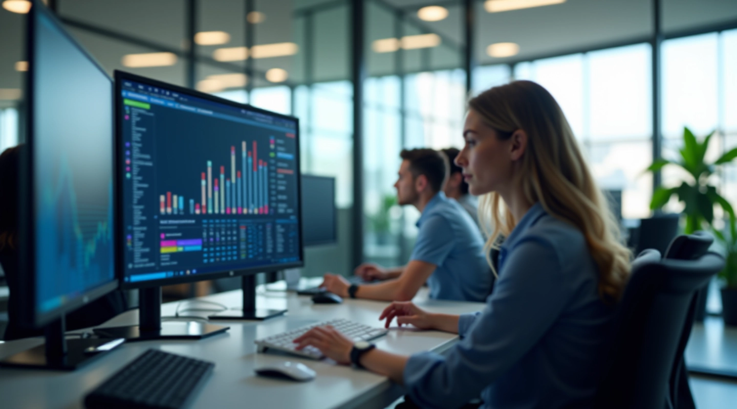 Professional accounting team using RPA automation software