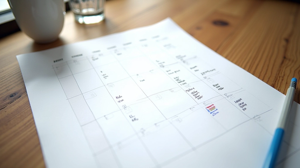 Calendar timeline showing project milestones and implementation phases across several months