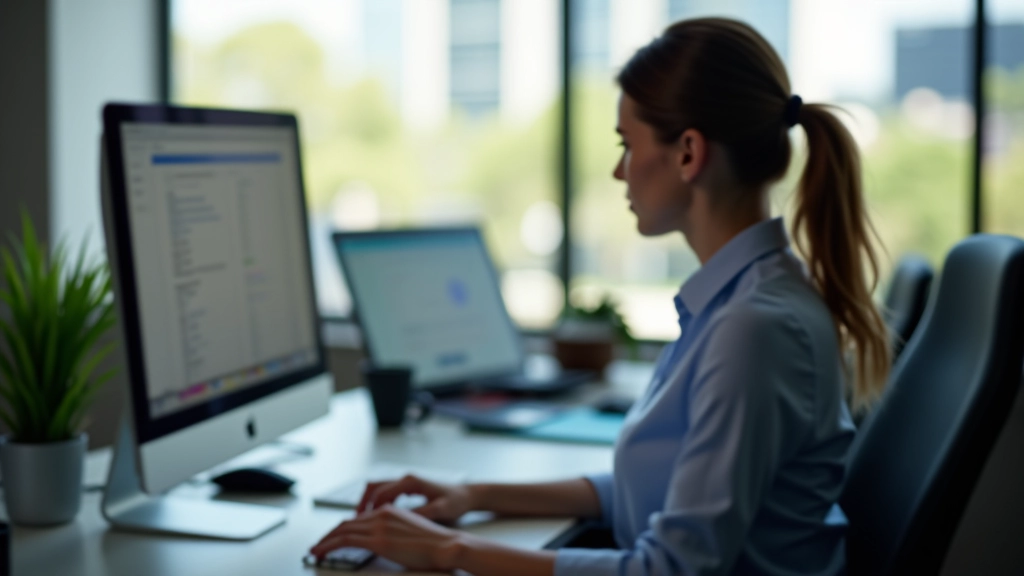 Data analyst reviewing spreadsheet with performance metrics and KPI dashboard on computer screen